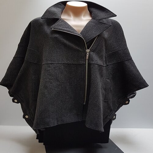 'State of Play' grey fashion cape - Cranford Hospice