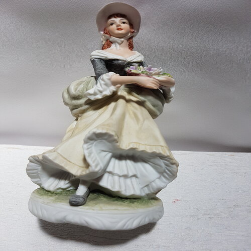 Gainsborough Figurine woman holding a basket of flowers - Cranford Hospice